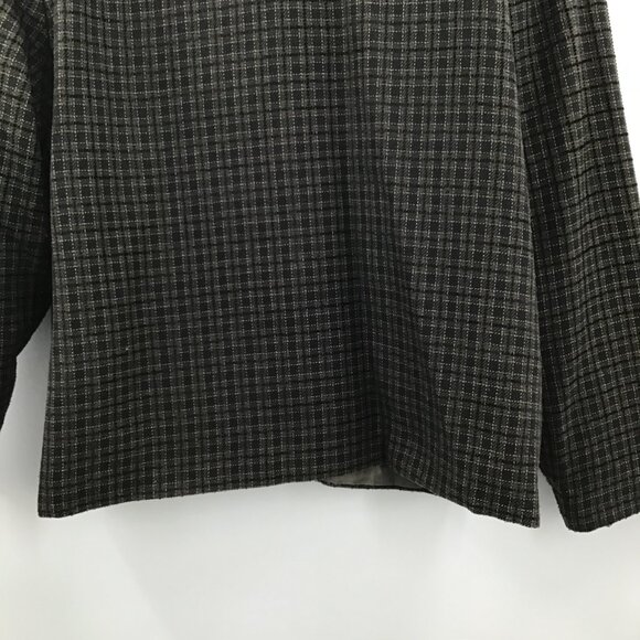 Vintage 1990s Women's 3X Briggs Blazer Boxy Green Plaid Woven Lined Long Sleeve - Picture 8 of 12